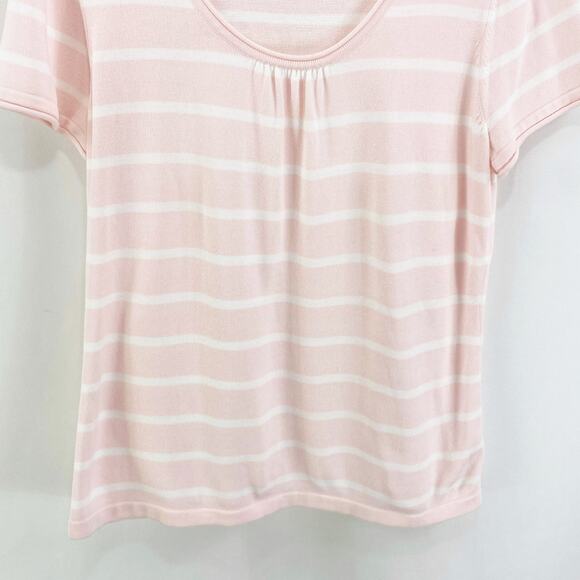 MERCER STREET STUDIO Pink Striped Scoop Neck Tee - Picture 7 of 10